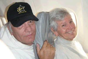 Jimmy Clanton & Jimmy Jay on plane to Clear Lake