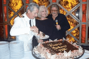 The Captain cuts Paul Revere's Birthday Cake